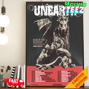 Unearth EU Tour 2024 Summer Schedule List Date Poster Canvas
