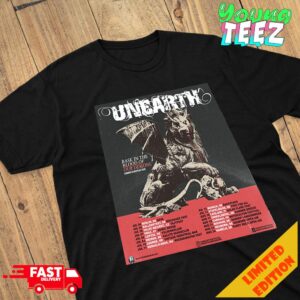 Unearth EU Tour 2024 Summer Schedule List Date Merchandise T-Shirt