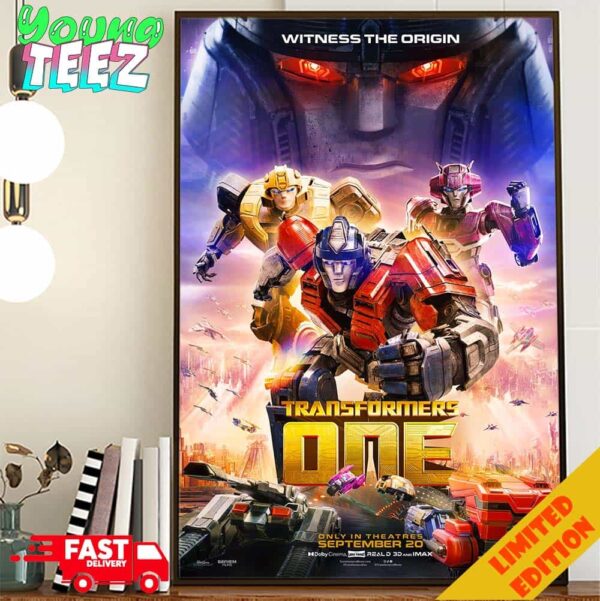 All For One And One Will Fall New Transformers One Movie Poster Only In Theatres September 20 2024 Witness The Origin Poster Canvas Home Decor