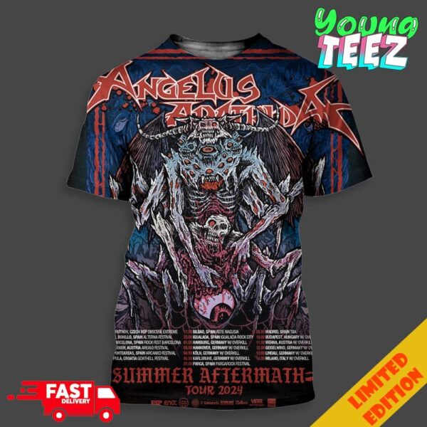 Angelus Apatrida Summer Aftermath Tour 2024 Schedule List Date All Over Print Unisex T-Shirt