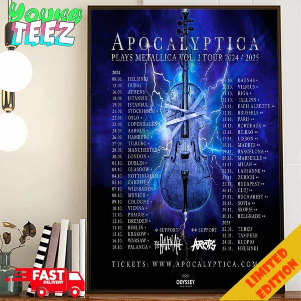 Apocalyptics Plats Metallica Vol 2 Tour 2024 2025 Schedule List Date Home Decor Poster Canvas