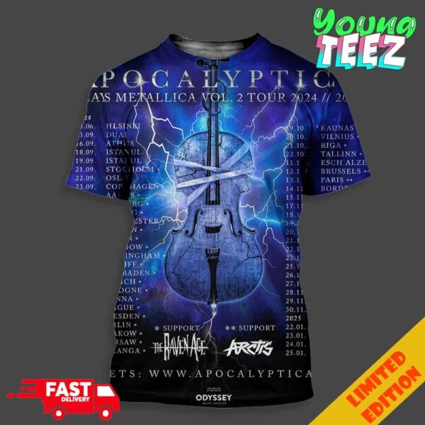 Apocalyptics Plats Metallica Vol 2 Tour 2024 2025 Schedule List Date Unisex All Over Print T-Shirt