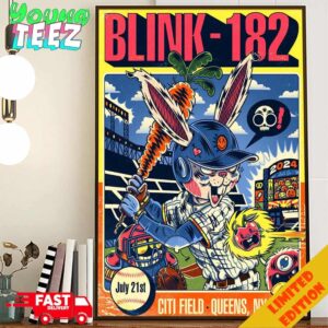 Blink-182 Show In NYC One More Time Tour At Citi Field Queens NY July 21 2024 Event Poster Poster Canvas Home Decor