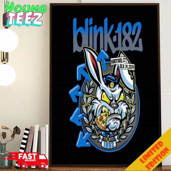 Blink-182 Show In USA On July  24th 2024 At Hartford CT Poster Canvas Home Decor