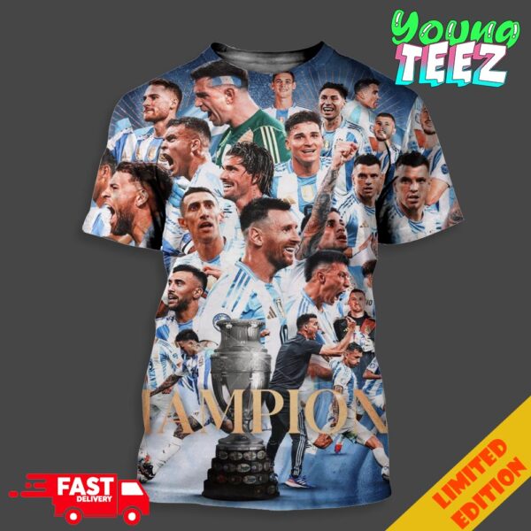 Congrats Argentina Champions Copa America 2024 Shirt Argentina Copa America 2024 Shirt Copa America 2024 Champions All Over Print T-Shirt