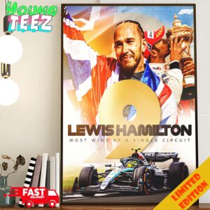 Congrats Lewis Hamilton With Mercedes AMGF1 Champions British Grand Prix 2024 Most Wins Ay A Single Circuit Home Decor Poster Canvas