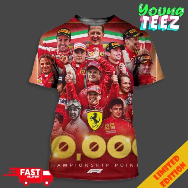 Congratulations Scuderia Ferrari HP The First F1 Team To Reach 10000 Championship Points Unisex 3D T-Shirt