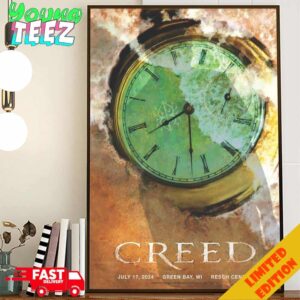 Creed July 17 2024 Green Bay WI Resch Center Show Edition Rock Concert Poster Lithograph By Cliff Cramp Poster Canvas Home Decor