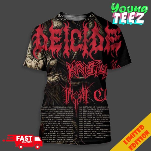 Deicide Banished By Sin North American Tour 2024 Schedule List Date With Cloak And Krisiun All Over Print Unisex T-Shirt