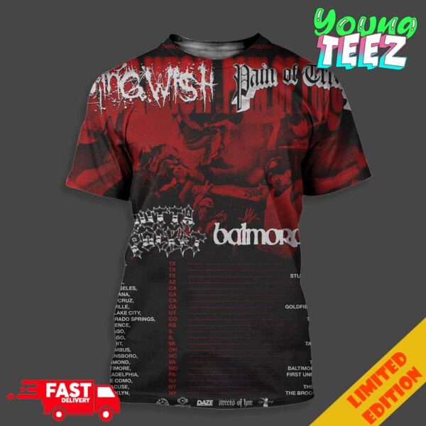 Dying Wish And Pain Of Truth Fall Tour 2024 Schedule List Date Unisex 3D T-Shirt