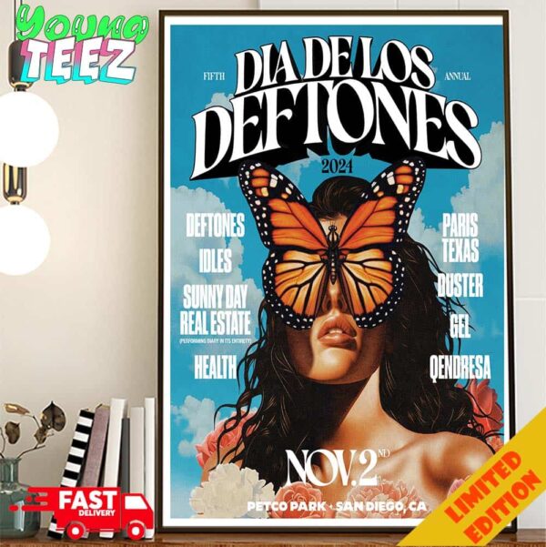 Fifth Dia De Los Deftones 2024 Concert Music At Petco Park San Diego CA Poster NOV 2 Poster Canvas Home Decor