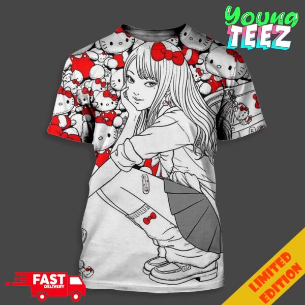 Junji Ito Tomie x Hello Kitty Collab Visual Unisex All Over Print T-Shirt