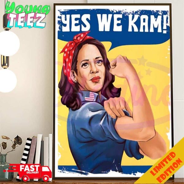 Kamala Harris Yes We Kam Female President Poster Canvas Home Decor