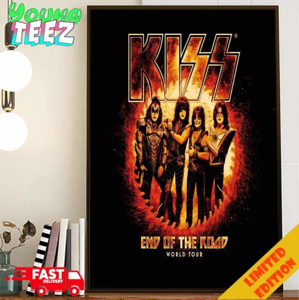 Kiss Band End Of The Road World Tour 2024 Home Decor Poster Canvas