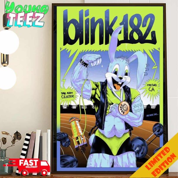 Limited Poster For Blink-182 Show In US On July 8th 2024 At Save Mart Center Fresno California Home Decor Poster Canvas