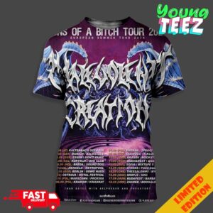 Malevolent Creation European Tour 2024 Sons Of A Bitch Tour Schedule List Date Unisex 3D T-Shirt