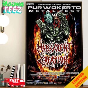 Malevolent Creation Official Poster For The 2nd Show Of The Malevolent Creation Asian Tour 2024 Poster Canvas Home Decor