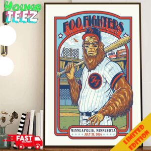 Merch Poster For Foo Fighters Show In Minnesota On July 28th 2024 At Minneapolis Target Field Poster Canvas Home Decor