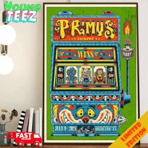 Merch Poster For Primus Show In US On July 9th 2024 At Yaamava Resort And Casino Home Decor Poster Canvas