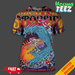 Merch Poster For Slightly Stoopid Show In 2024 At Vircinia Beach VA On July 25 Art By Mike Nomy All Over Print Unisex T-Shirt