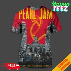 Merch Poster Pearl Jam Event Poster Dark Matter Show 2024 In Spain On July 11 At Mad Cool Festival Madrid Art By Villy Villian Unisex All Over Print T-Shirt