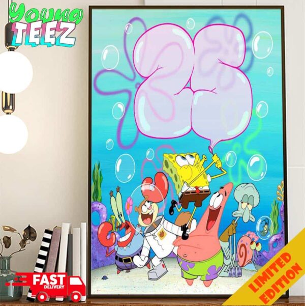 Official 25th Anniversary Posters For Spongerbob Squarepants Home Decor Poster Canvas