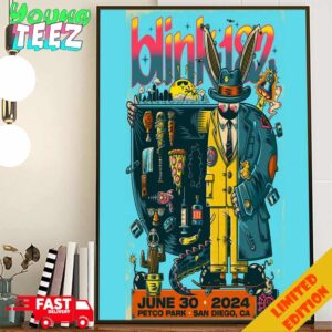 Official Blink-182 Show Poster June 30 2024 Petco Park San Diego CA One More Time Tour Event Poster Poster Canvas Home Decor
