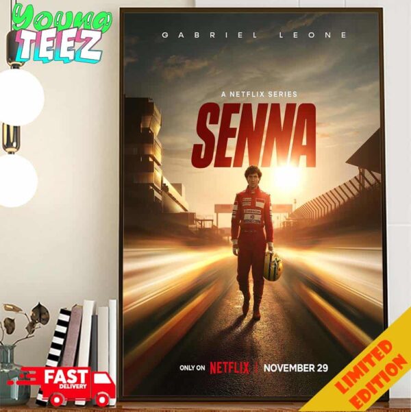 Official First Poster For Senna Starring Gabriel Leone As Ayrton Senna Release Only On Netflix November 29th 2024 Poster Canvas Home Decor