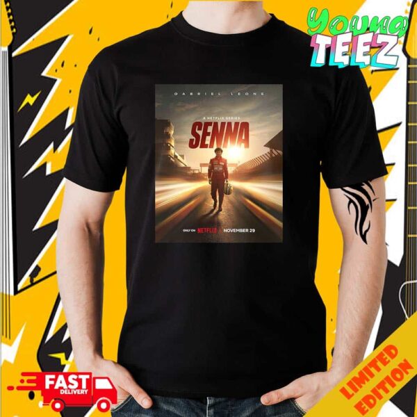 Official First Poster For Senna Starring Gabriel Leone As Ayrton Senna Release Only On Netflix November 29th 2024 Unisex Merchandise T-Shirt