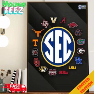 Official Full Logo Teams In SEC 2024 Home Decor Poster Canvas