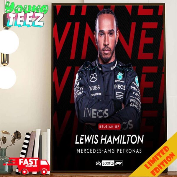 Official Lewis Hamilton Claims Victory In Belgium At Belgian GP 2024 Formula 1 Poster Canvas Home Decor