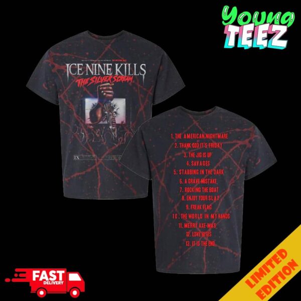 Official Merchandise Store Ice Nine Kills Silver Scream Splatter Album Unisex T-Shirt