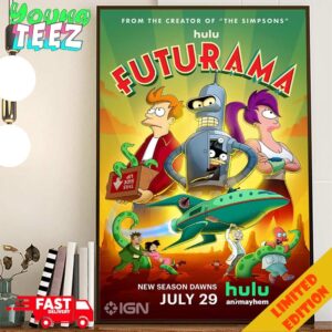 Official Poster For Season 12 Of Futurama Premiering July 29th 2024 Home Decor Poster Canvas