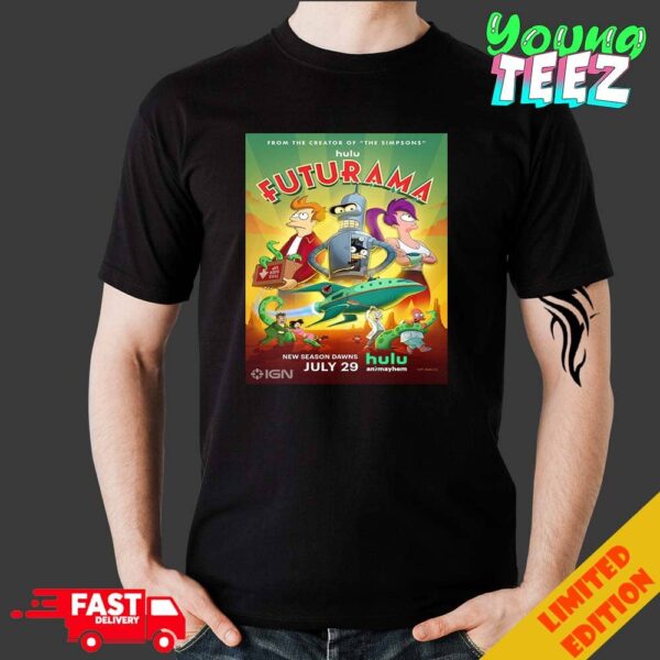 Official Poster For Season 12 Of Futurama Premiering July 29th 2024 Unisex Merchandise T-Shirt