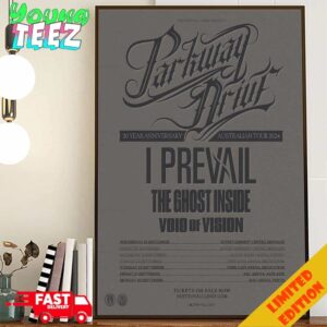 Parkway Drive 20 Year Anniversary Australian Tour 2024 I Prevail The Ghost Inside Void Of Vision Schedule List Date Poster Canvas Home Decor