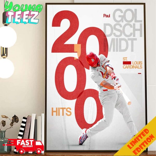 Paul Goldschmidt Achieve 2000 Hits St Louis Cardinals MLB 2024 Poster Canvas Home Decor