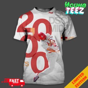 Paul Goldschmidt Achieve 2000 Hits St Louis Cardinals MLB 2024 Unisex 3D T-Shirt