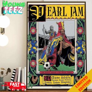 Pearl Jam Dark Matter Tour 2024 at Tottenham Hotspur Stadium London UK Show Limited Poster With Richard Ashcroft And The Murder Capital Poster Canvas Home Decor