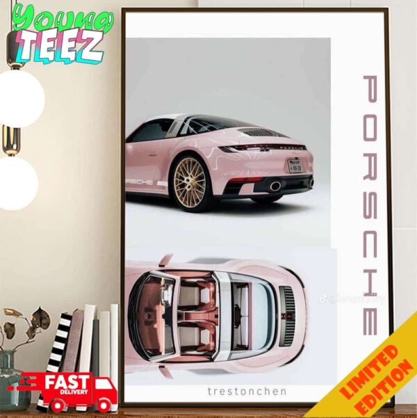 Pink Porsche 911 Trestonchen Dream Car 2024 Poster Canvas Home Decor