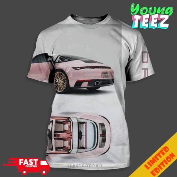 Pink Porsche 911 Trestonchen Dream Car 2024 Unisex 3D T-Shirt