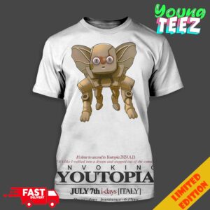 Poster For Bring Me The Horizon Concert 2024 In Italy On July 7th Invoking Youtopia Unisex All Over Print T-Shirt