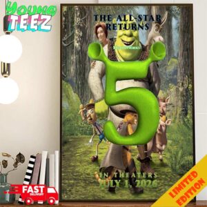 Poster For Shrek 5 Officially Be Released On July 1st 2026 Home Decor Poster Canvas