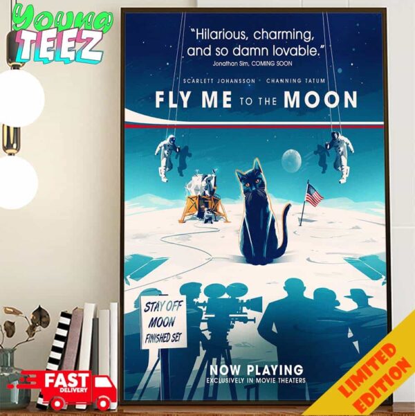 Real Black Cat Energy Fly Me To The Moon Hilarious Charming And So Damn Lovable Poster Canvas Home Decor