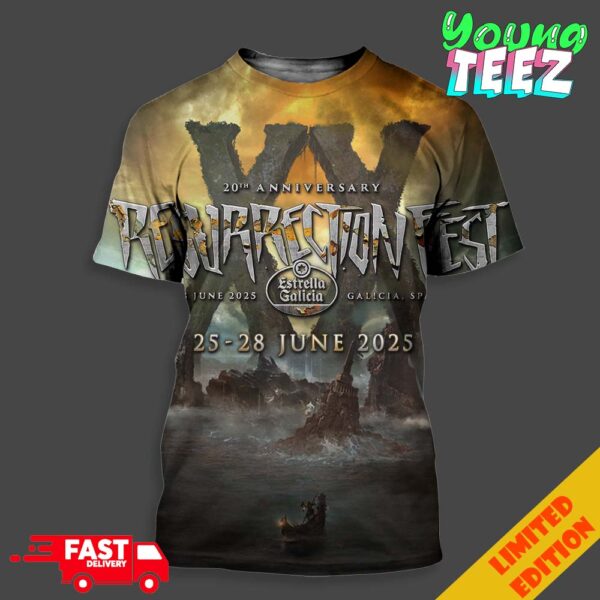 Resurrection Fest 2025 Estrella Galicia 20th Anniversary On June 25 28 In Spain Unisex All Over Print T-Shirt