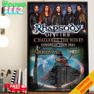 Rhapsody Of Fire EU Tour 2024 Schedule List Date Full Line Up Special Guest Home Decor Poster Canvas