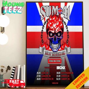 Sum 41 Final Uk Tour 2024 Tour Of The Setting Sum Schedule List With The Bronx Poster Canvas Home Decor