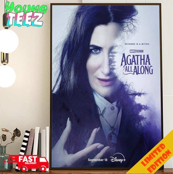 The First Poster For Agatha All Along Release On Disney On September 18th 2024 Home Decor Poster Canvas