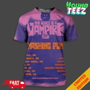 The Smashing Pumpkins Concert 2024 The World Is A Vampire Tour Schedule List Date All Over Print Unisex T-Shirt