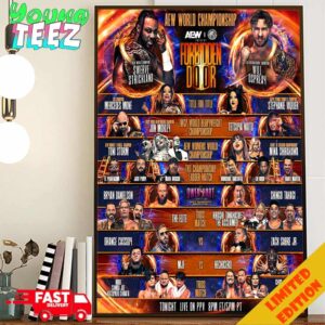 The Time Has Arrived The Forbidden Door Is Open And Live On PPV Right Now AEW Schedule Lists And Match Up All Title Fight Poster Canvas Home Decor
