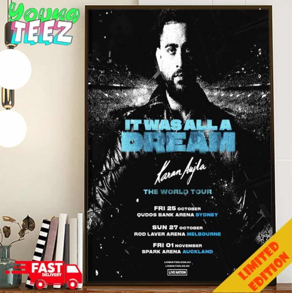 Tour Dates Karan Auija In Australia 2024 It Was All A Dream Poster Canvas Home Decor